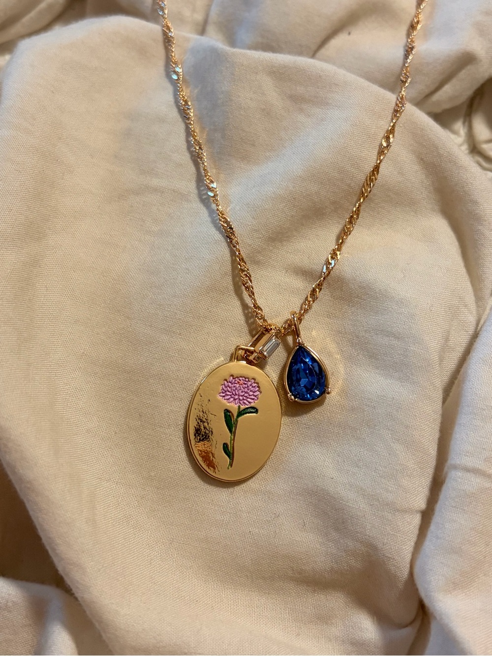 Free People September Birth Flower Aster Pendant Necklace